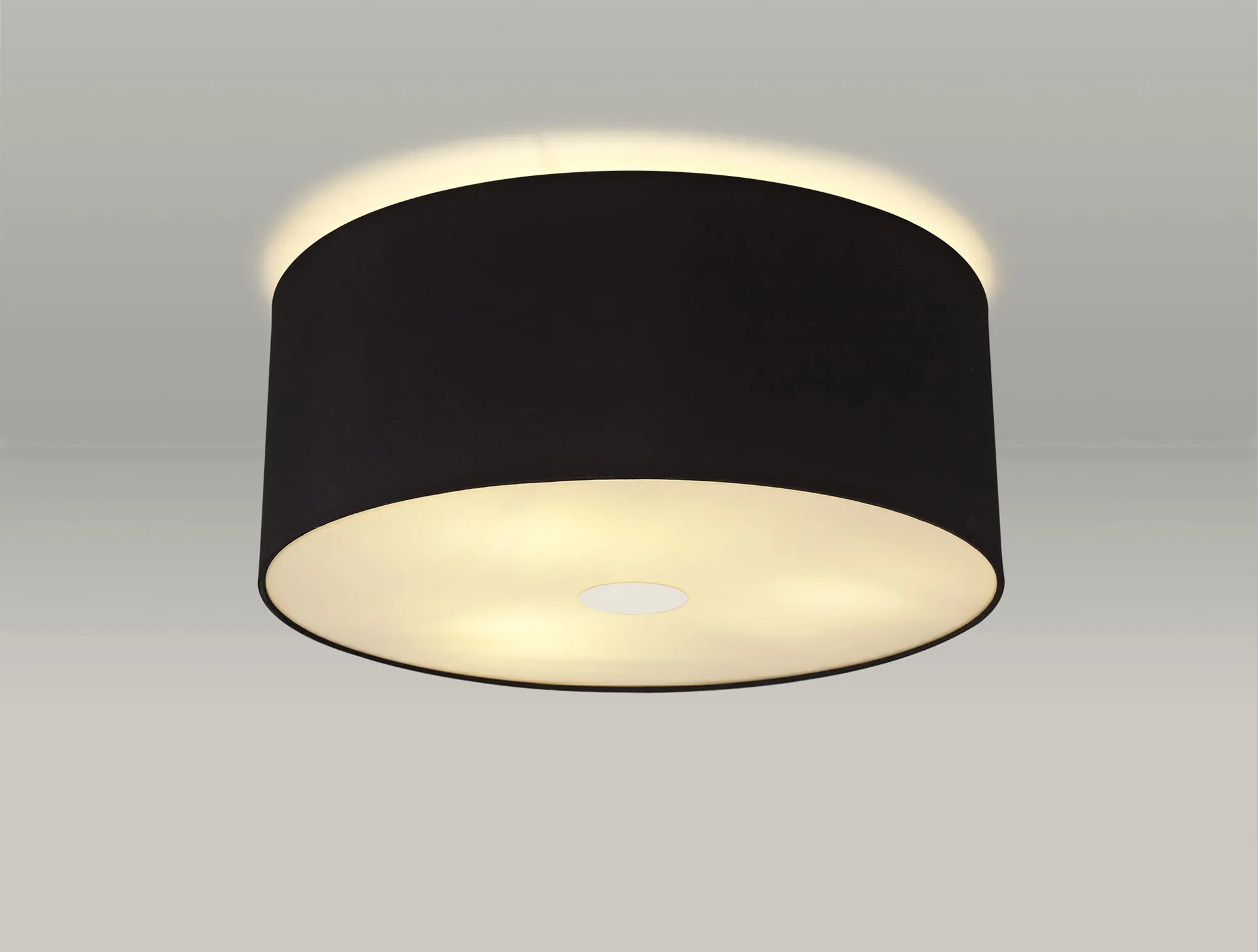 Baymont 50cm, Flush 3 Light Polished Chrome, Midnight Black/Green Olive, Frosted Diffuser DK0363  Deco Baymont CH BL/GR